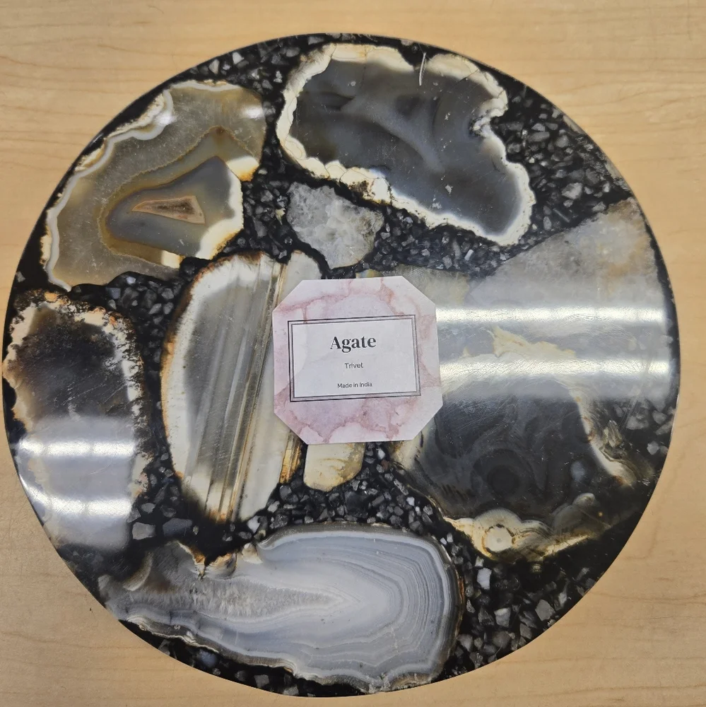 Bundle Agate Stone Trivet Decorative Hot Plate (2)